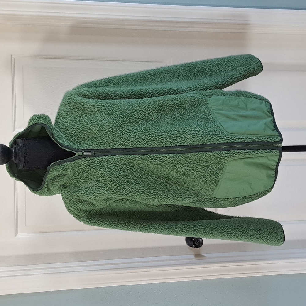 Land's End Fleece Sherpa Oversized Unisex Zipped Chunky Hooded Sweater Jacket - Picture 6 of 9